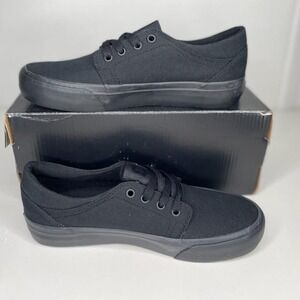 DC Shoes Youth Trase TX Black Canvas Skate Sneakers ADBS300084 Size 5Y Goth Emo